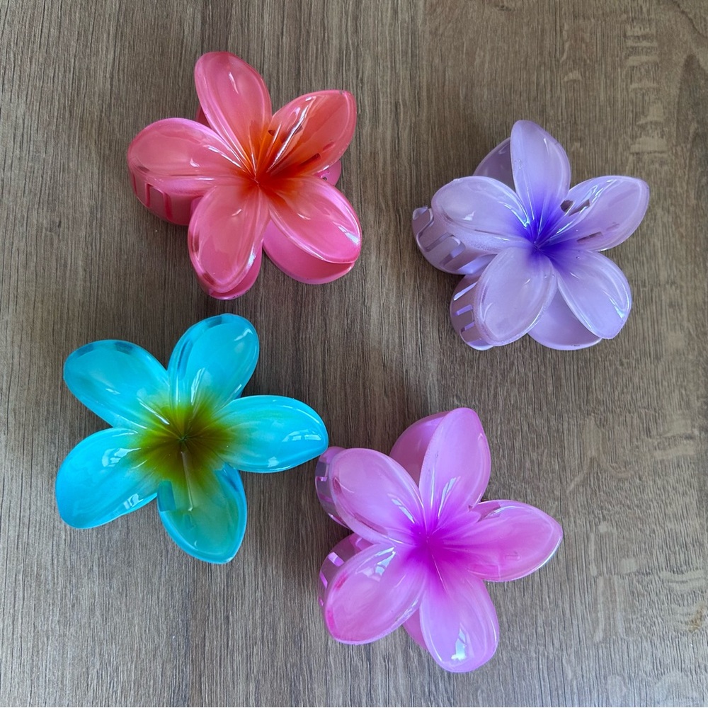 Colorful Flower Hair Clips (4 Pack)